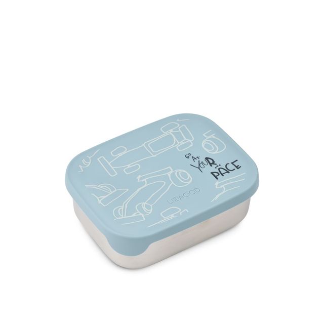 Kids' stainless steel lunch box with silicone lid