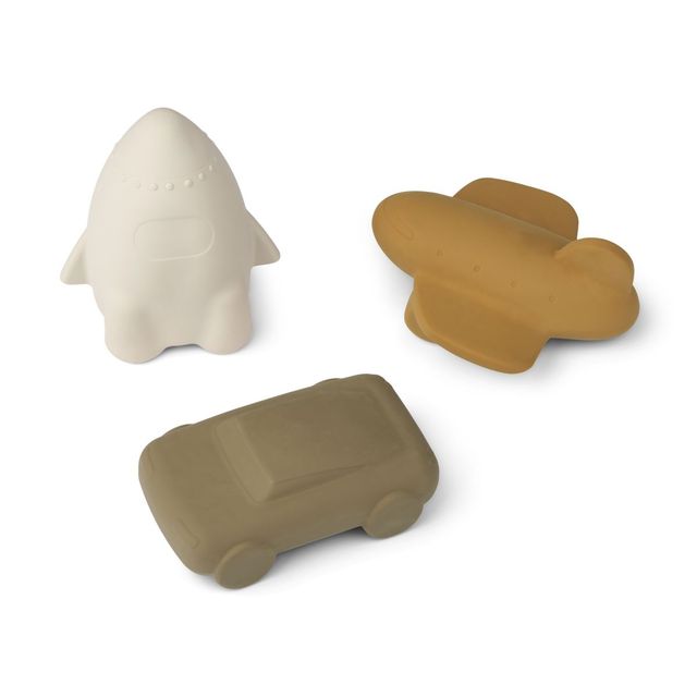 Natural rubber vehicle toys, set of 3