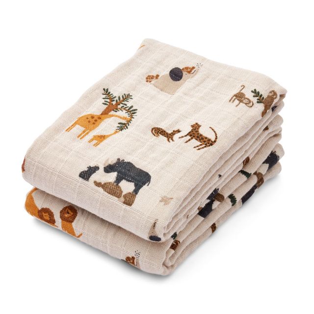 Cotton muslin swaddle cloths, set of 2