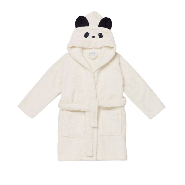 Kids' hooded cotton terry bathrobe with ears