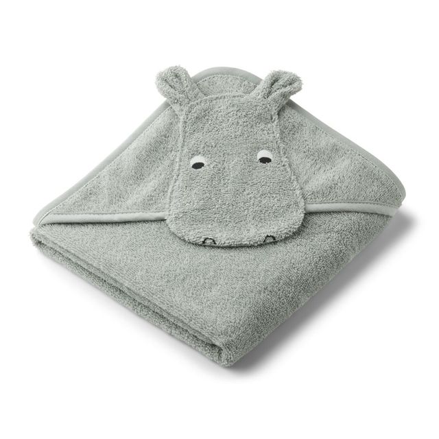 Baby hooded towel with hippo ears, cotton