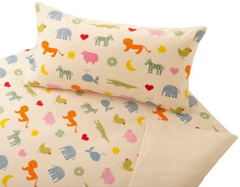 Kids' cotton flannel bedding set, Noah's Ark print