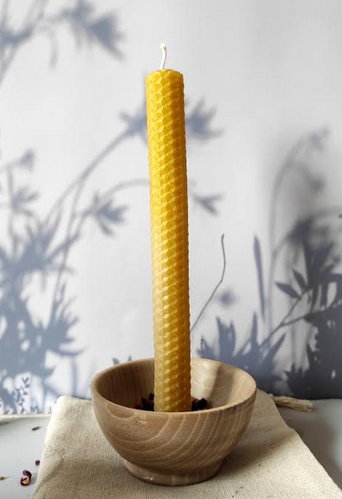 Hand-rolled beeswax candle