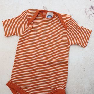 Baby merino wool and silk short-sleeve bodysuit