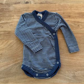Baby merino wool and silk front-opening long-sleeve bodysuit