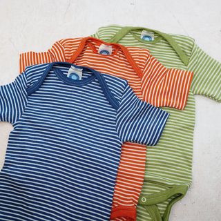 Baby merino wool and silk short-sleeve bodysuit