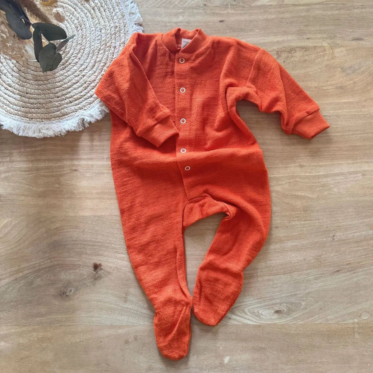 Baby wool terry pajamas (babygrow) with feet