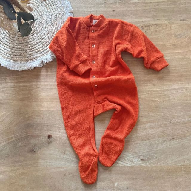 Baby wool terry pajamas (babygrow) with feet