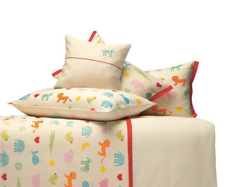 Kids' satin cotton pillowcase, Noah's Ark print