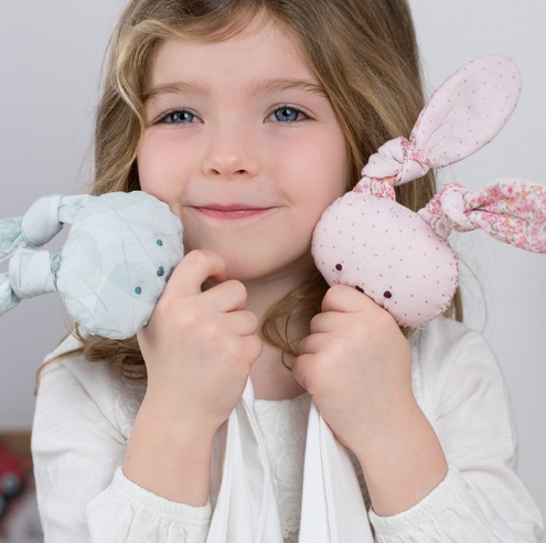 Reversible rabbit comforter (comfort blanket), cotton