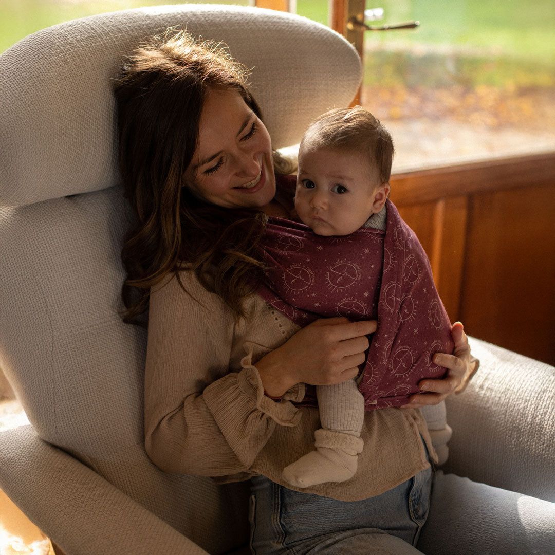 Wrap-style baby carrier in cotton