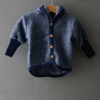 Kids' merino wool and cotton fleece jacket