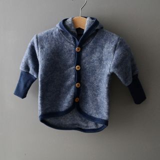 Kids' merino wool and cotton fleece jacket
