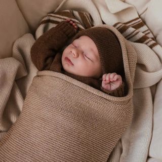 Baby merino wool swaddle cocoon
