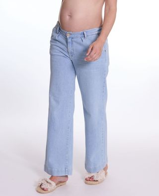 Maternity wide-leg jeans in cotton