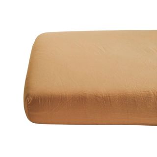 Kids' washed cotton satin fitted sheet