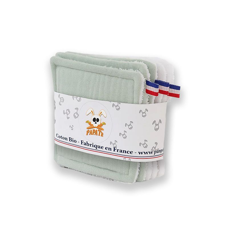 Pack of 6 reusable organic cotton wipes