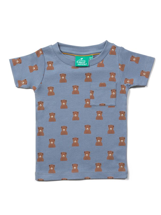 Kids' organic cotton T-shirt with teddy bear print