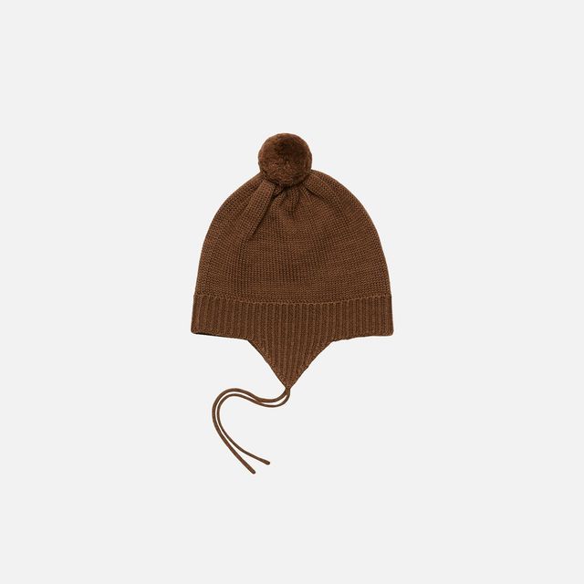 Baby merino wool pom pom hat