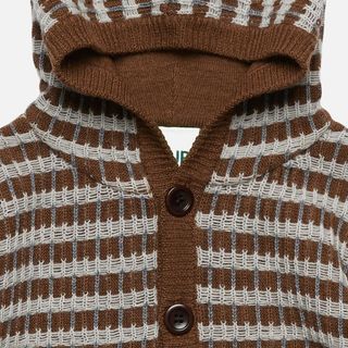 Baby merino wool hooded cardigan