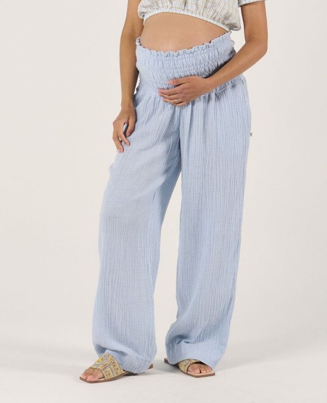 Maternity pants (trousers) in cotton gauze