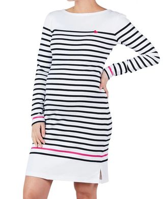 Women's cotton Breton stripe maternity dress